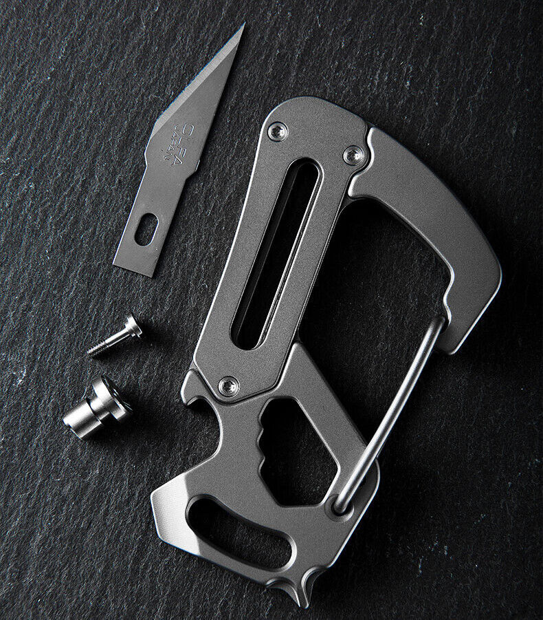 Titanium Alloy Keychain EDC Multifunction Tool Wrench Screwdriver Bottle Opener