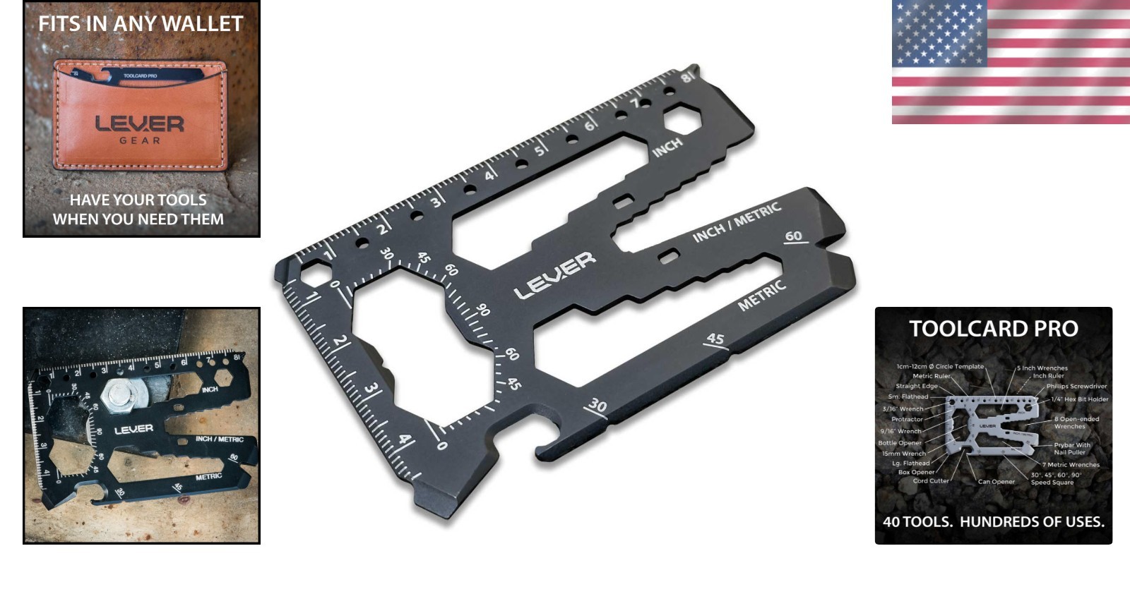 40-in-1 Credit Card Multitool Wallet Tool Slim TSA Approved Pocket Survival