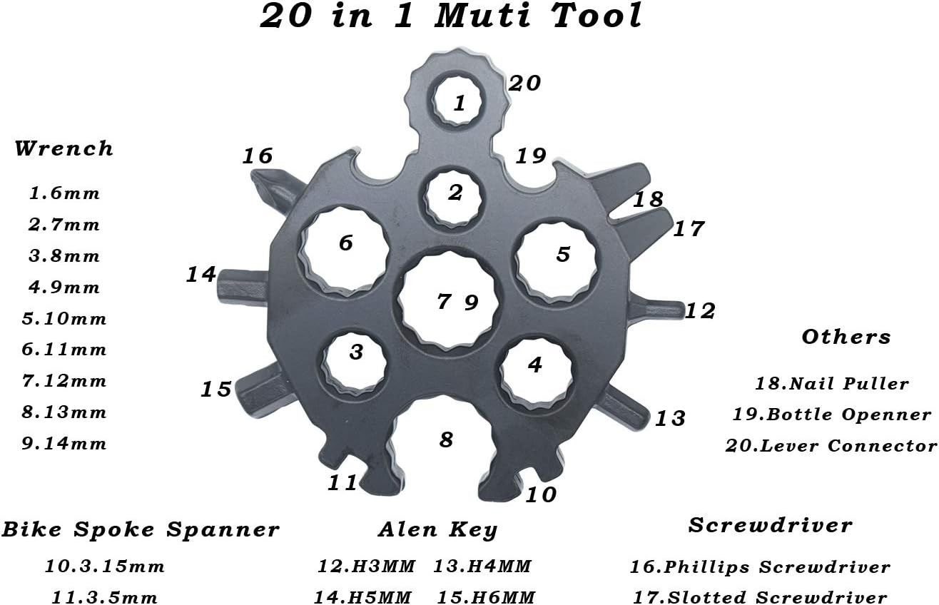 20-In-1 Multi Tool Snowflake Shape for Bottle Opener and Flat Phillips Screwdriv
