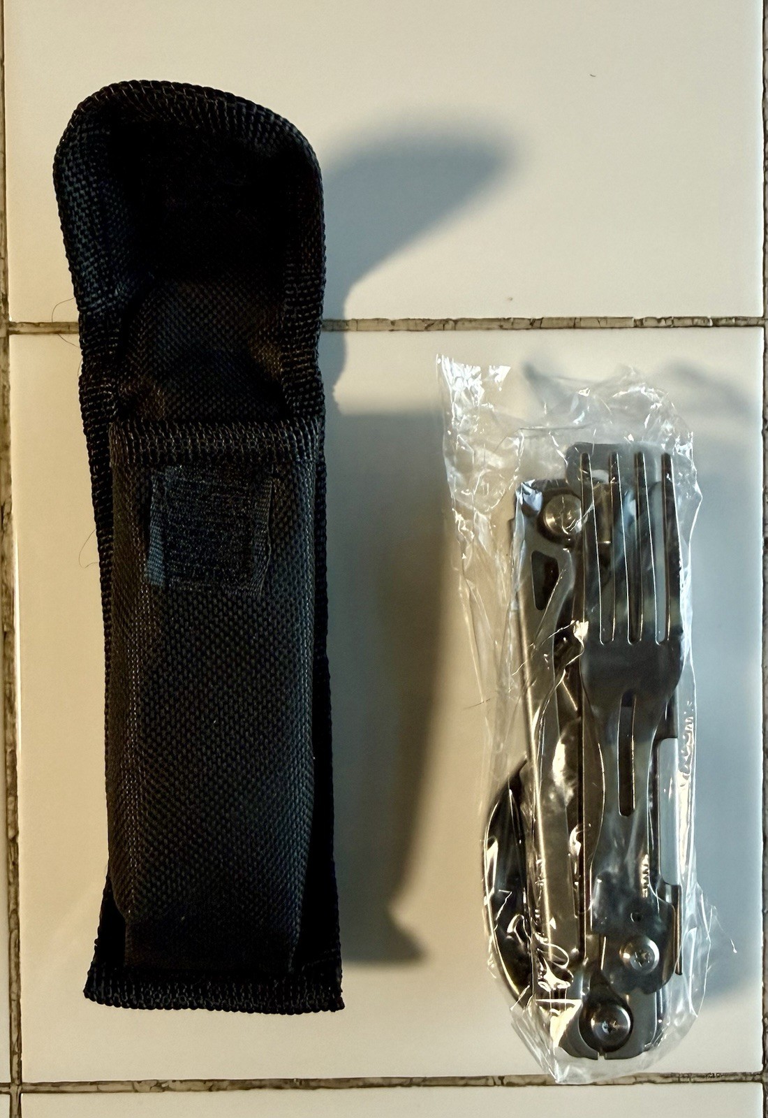 FOLDING UTENSIL MULTI-TOOL (Stainless Steel With Cloth Tote Case) 5 In 1 Tools