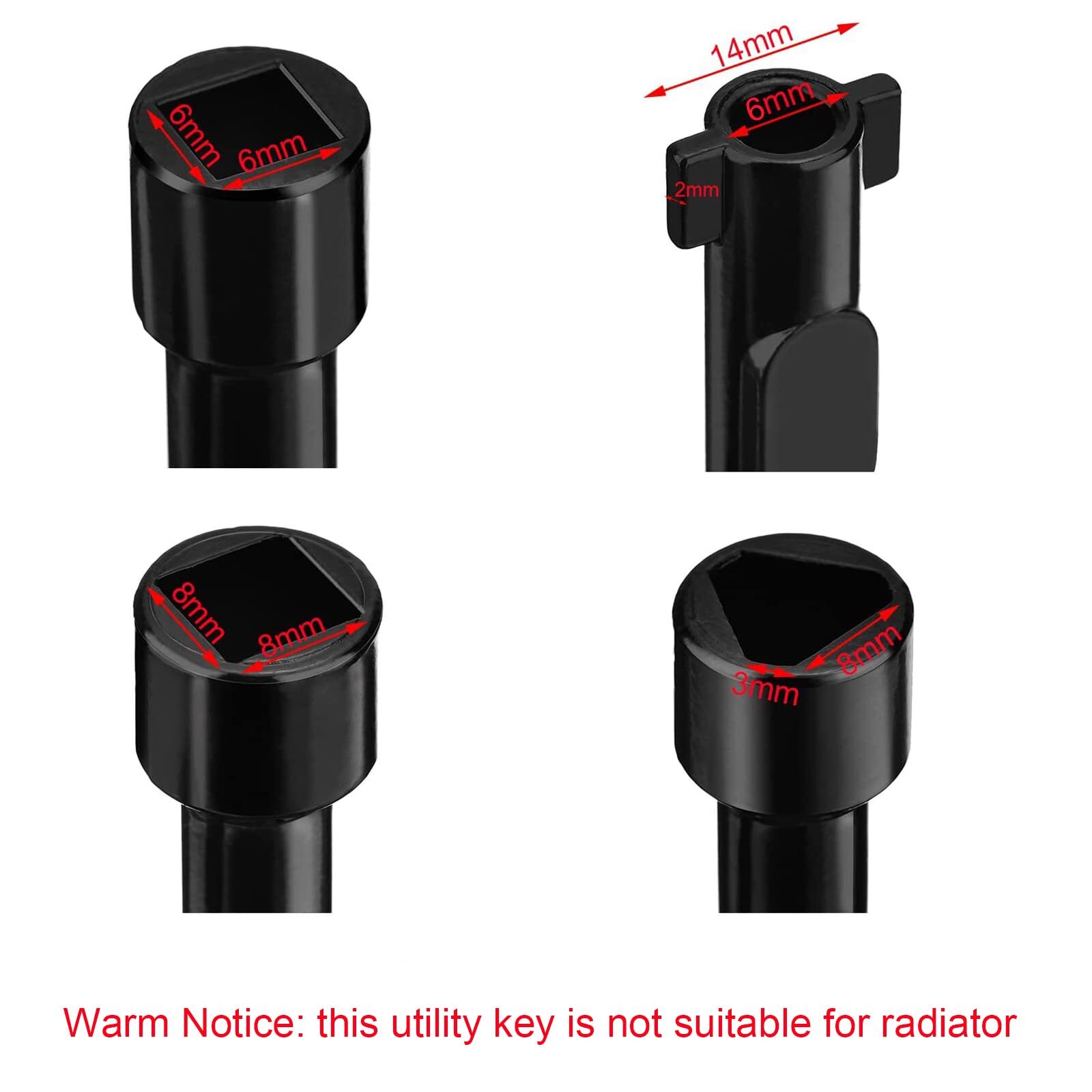 2Pcs 4-Way Multi-Functional Utilities Key for Electric Water Gas Meter Box