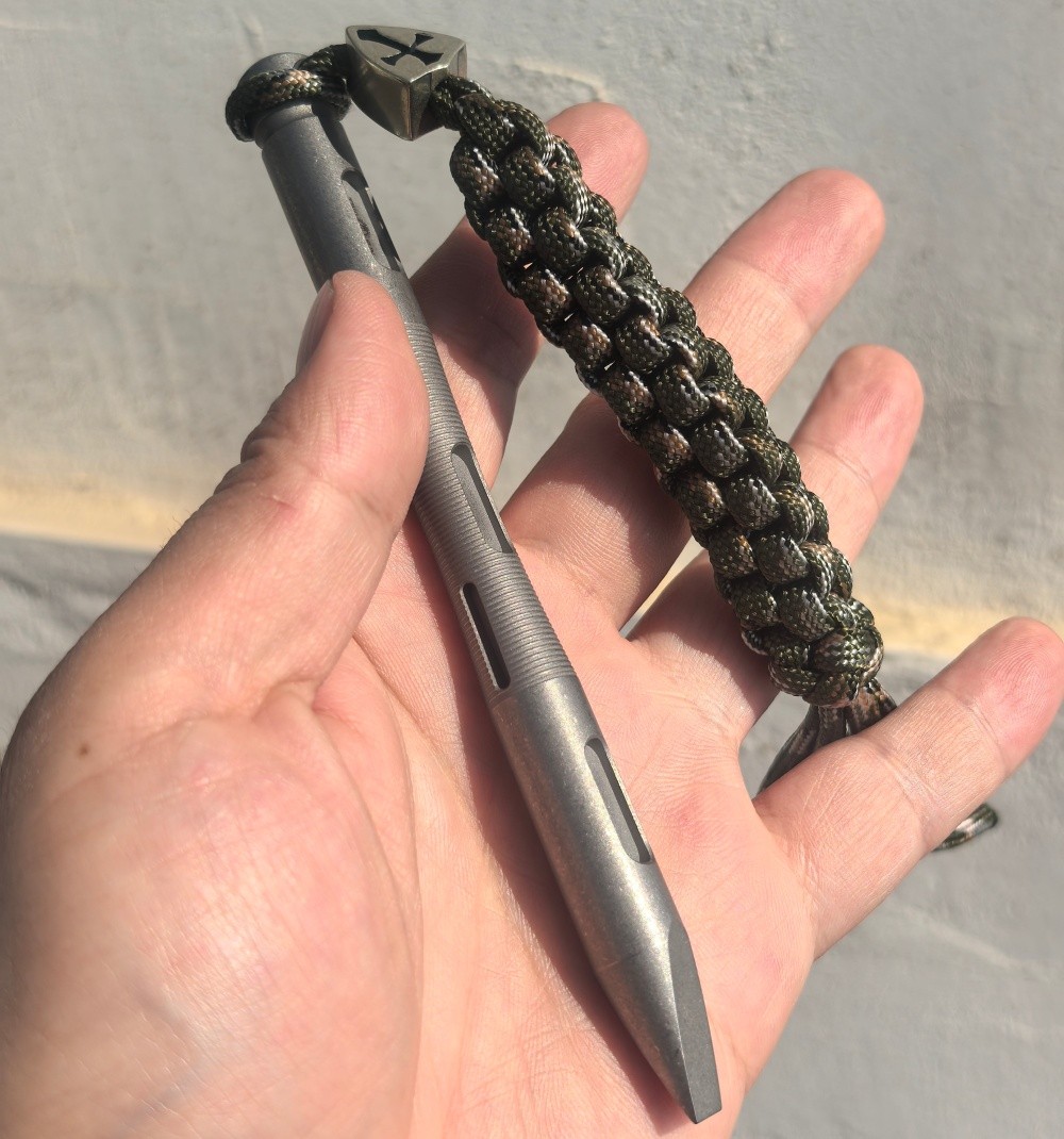 TC4 Titanium alloy pry bar EDC Tool Self-defense long14.5cm