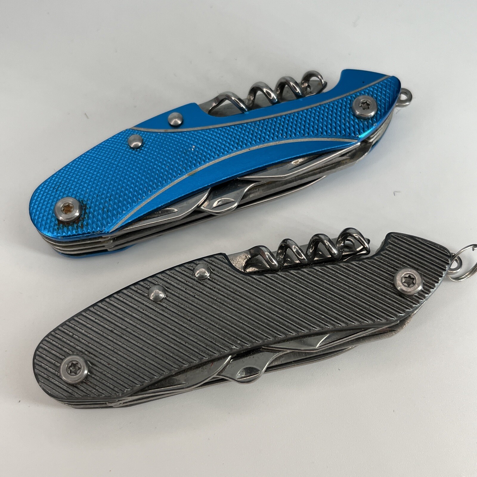 LOT OF 2 BLUE & GRAY PACIFIC TRAIL MULTI TOOL FOLDING POCKET KNIFE – Save Big!