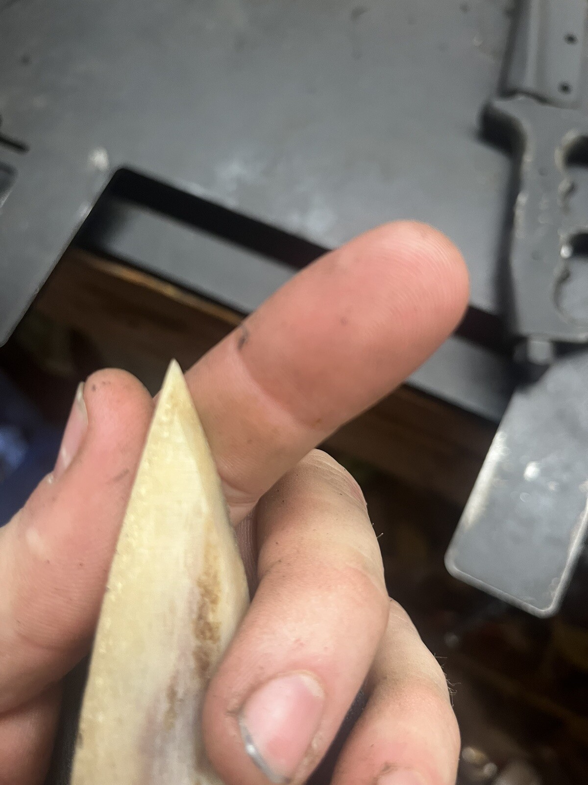 one time use 100% bone tool knife And Sheath With Zero Metal In It