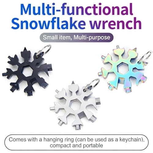 3Packs Snowflake Multi Tool, 18-in-1 Stainless Steel Snowflake Multitool 3PCS-A