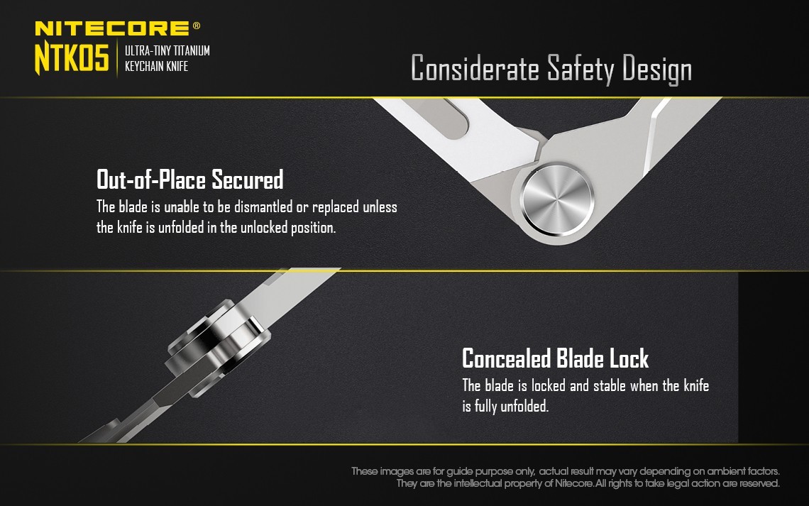 Nitecore NTK05 Knife Keychain Folding Knives Titanium Alloy Scalpel Blade Handle