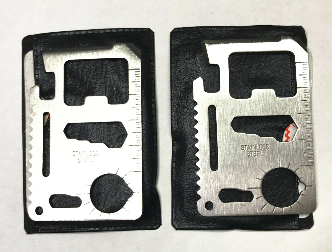 6 Pcs Stainless Steel Credit Card Tool 11 in 1 Multi Pocket Survival Camping Too