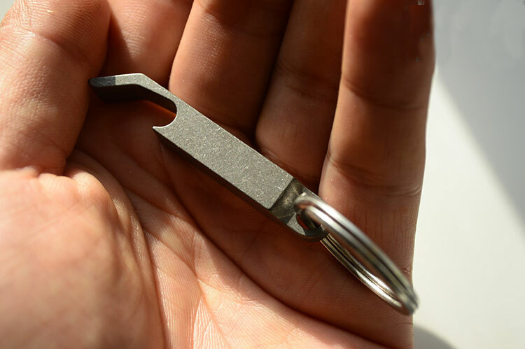 Large Size Titanium Alloy Bottle Opener Keychain Pendant Multi EDC with Key Ring
