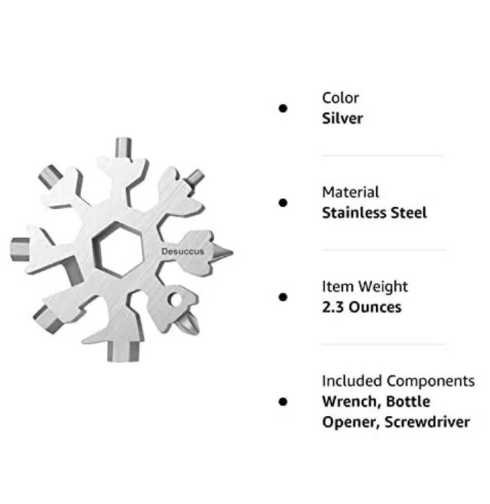18in1 Snowflake Multi Tool Bottle Opener/flat Phillips Screwdriver Kit/wrench 2x