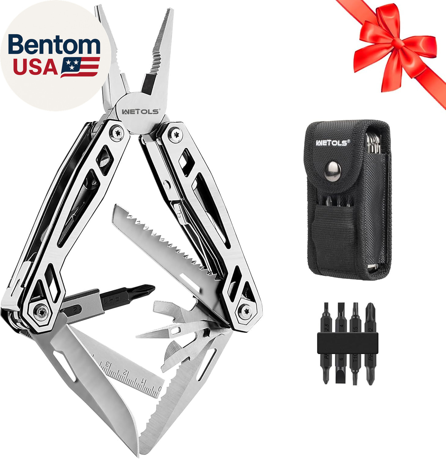 Multitool with Pocket Knife, Birthday Gifts for Men Women Mom Dad, 21-In-1 Stai
