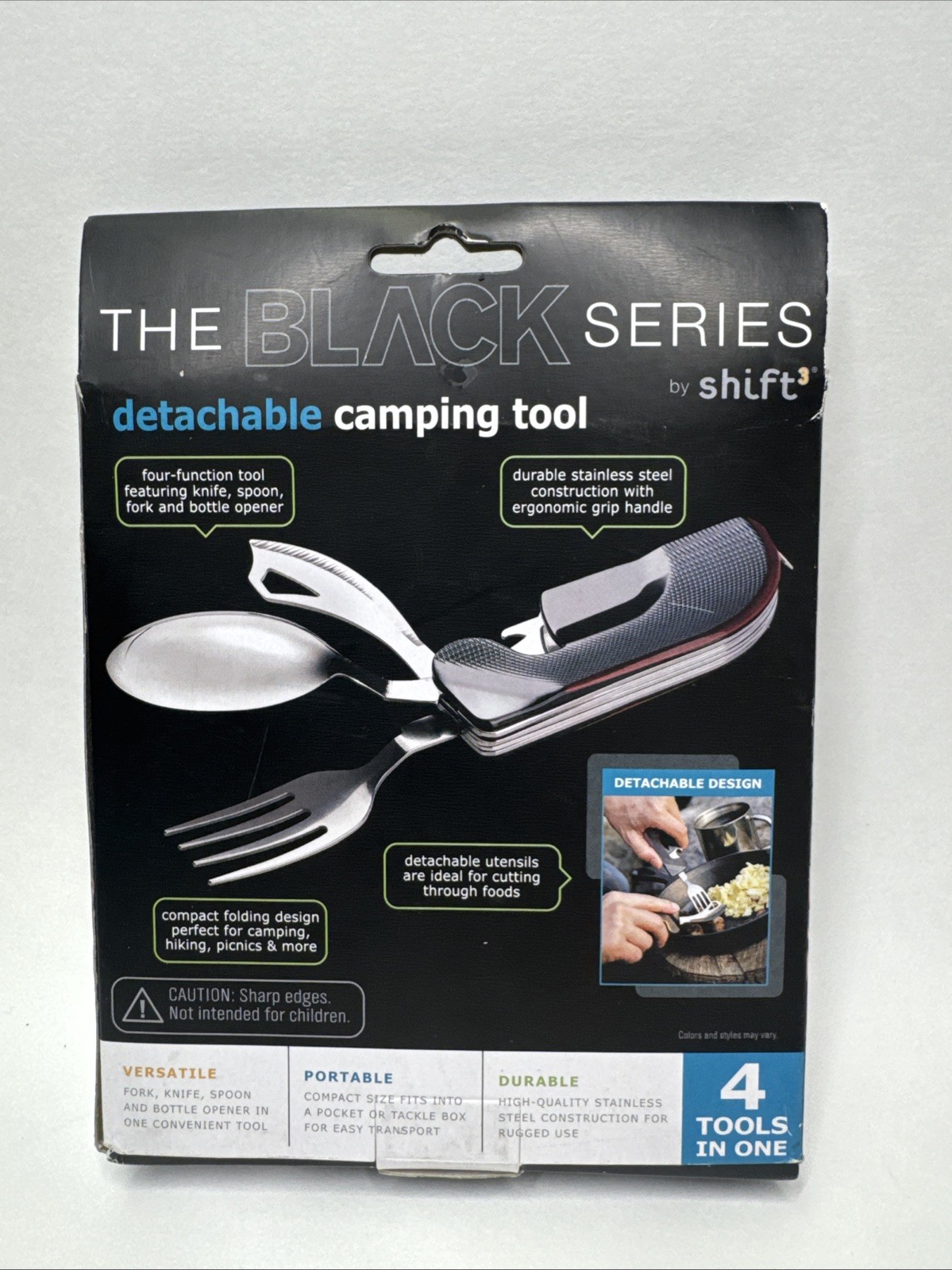 ULTIMATE CAMPER’S TOOL ALL-IN-ONE Spoon, Fork, Knife Bottle Opener CAMPING SURV.