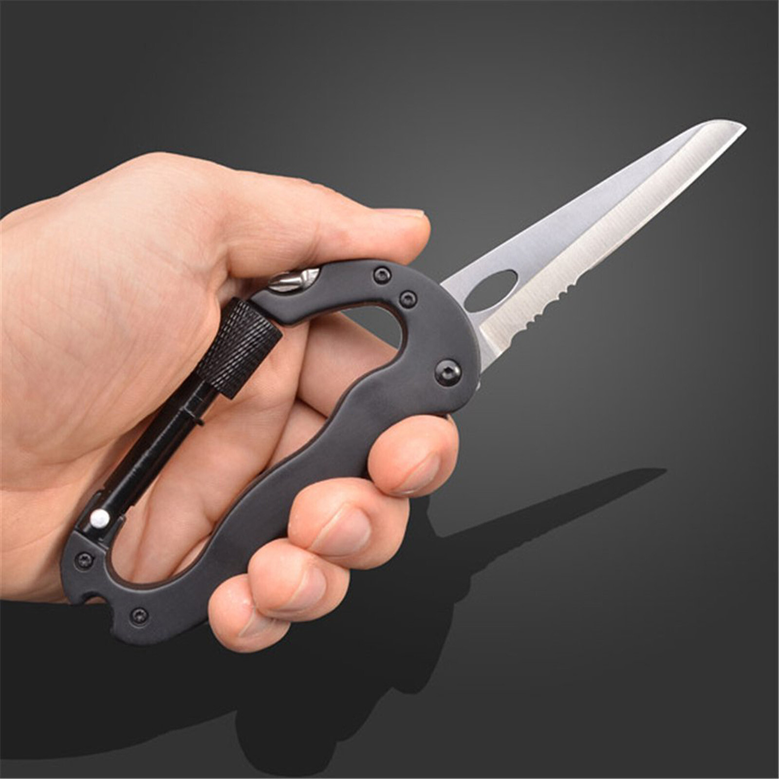 All-Purpose Multi-Tool with Bottle Opener Carabiner Philips Head Metal