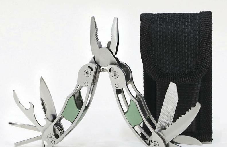 SINGLE Compact 13 in 1 Micro Multi-tool Stainless Steel with Belt Pouch Case