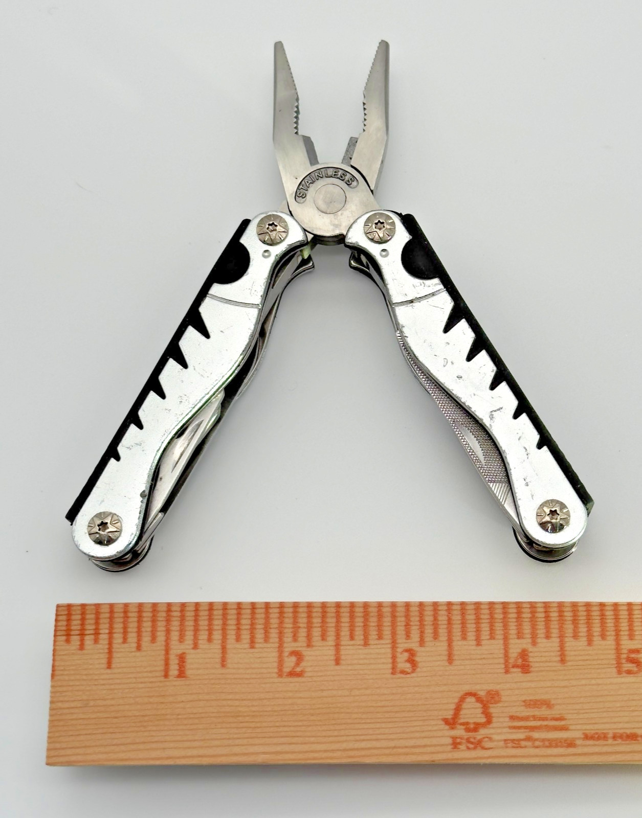 Pocket Multi-Tool Pliers Knife Saw Screwdriver File EDC Everyday Carry Silver