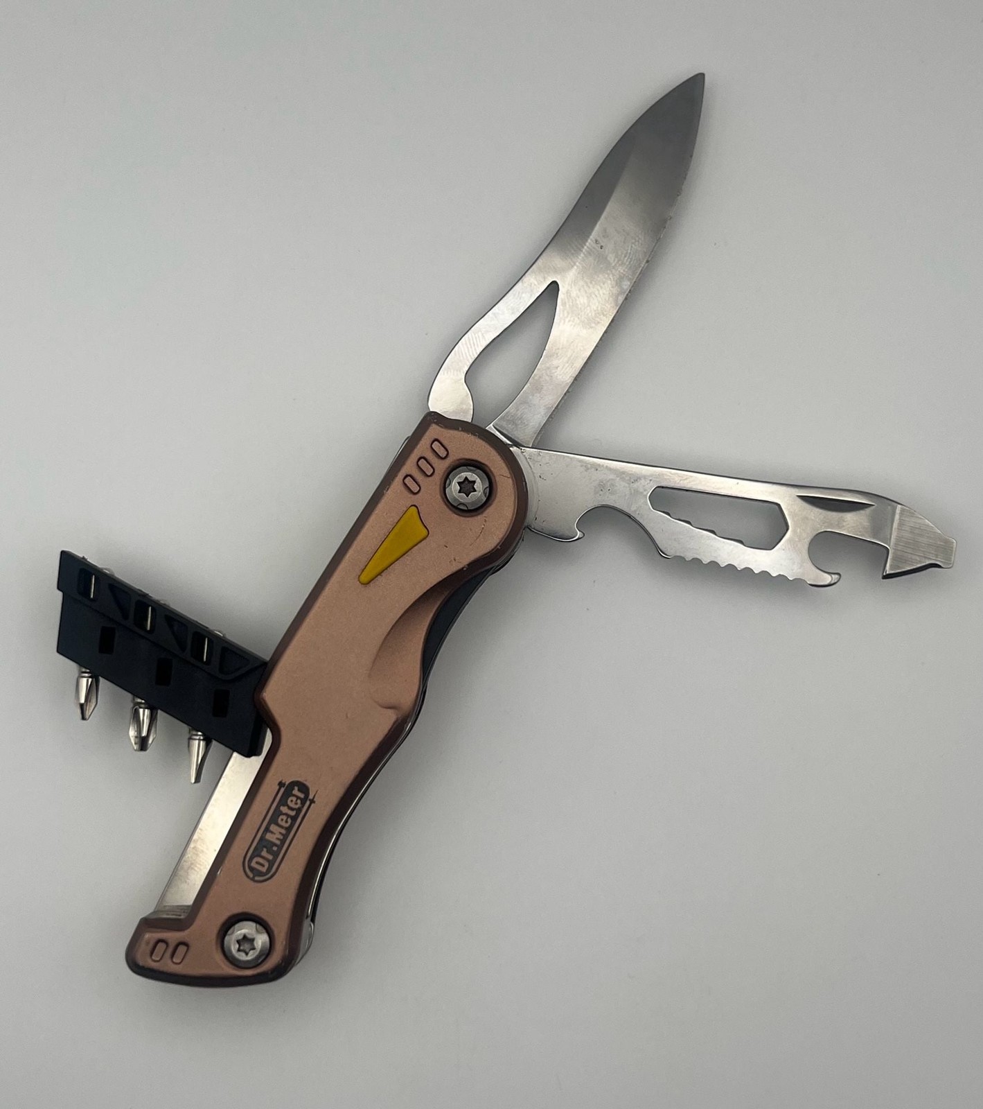 Dr.Meter Multi-Tool Folding Pocket Knife with Screwdriver Bits (A