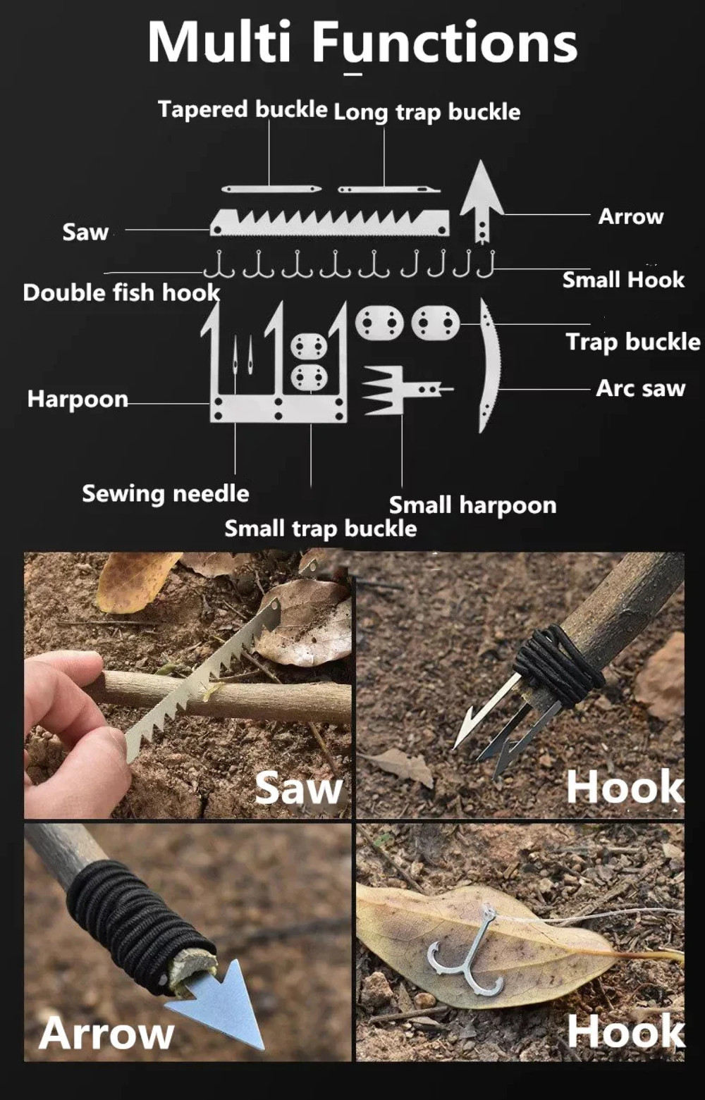 Metal Wallet Camping Survival Card Fishing As Seen On TV FREE USA SHIPPING SHIPS