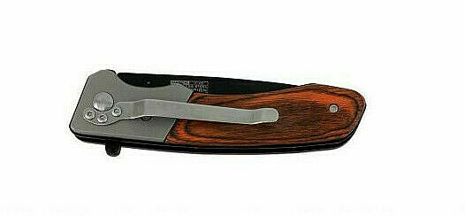 Tac-Force 8″ Pocket Knife Tactical Rescue Outdoor w/ Wood Handle + Pocket Clip