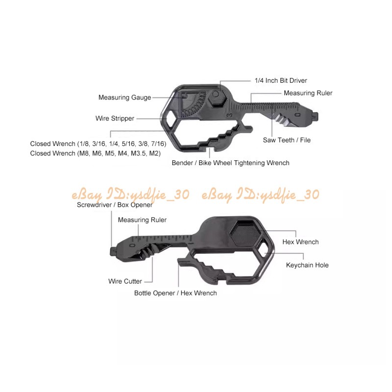 EDC Multi-tool Function Keychain Pocket Tool Beer Bottle Opener Wrench