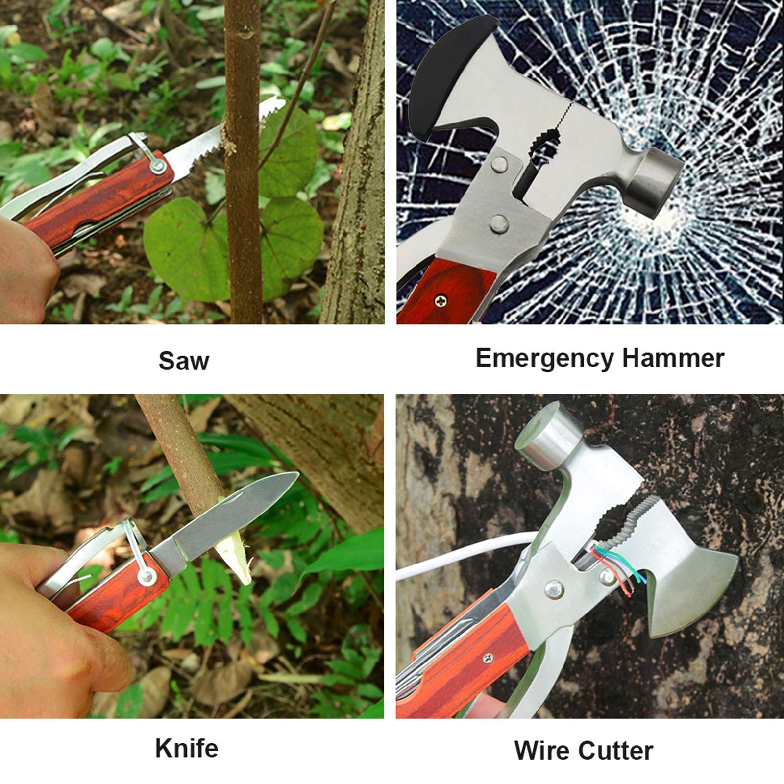 18-in-1 Multitool: Axe, Hammer, Knife – Survival Gear for Men, Dad, Husband
