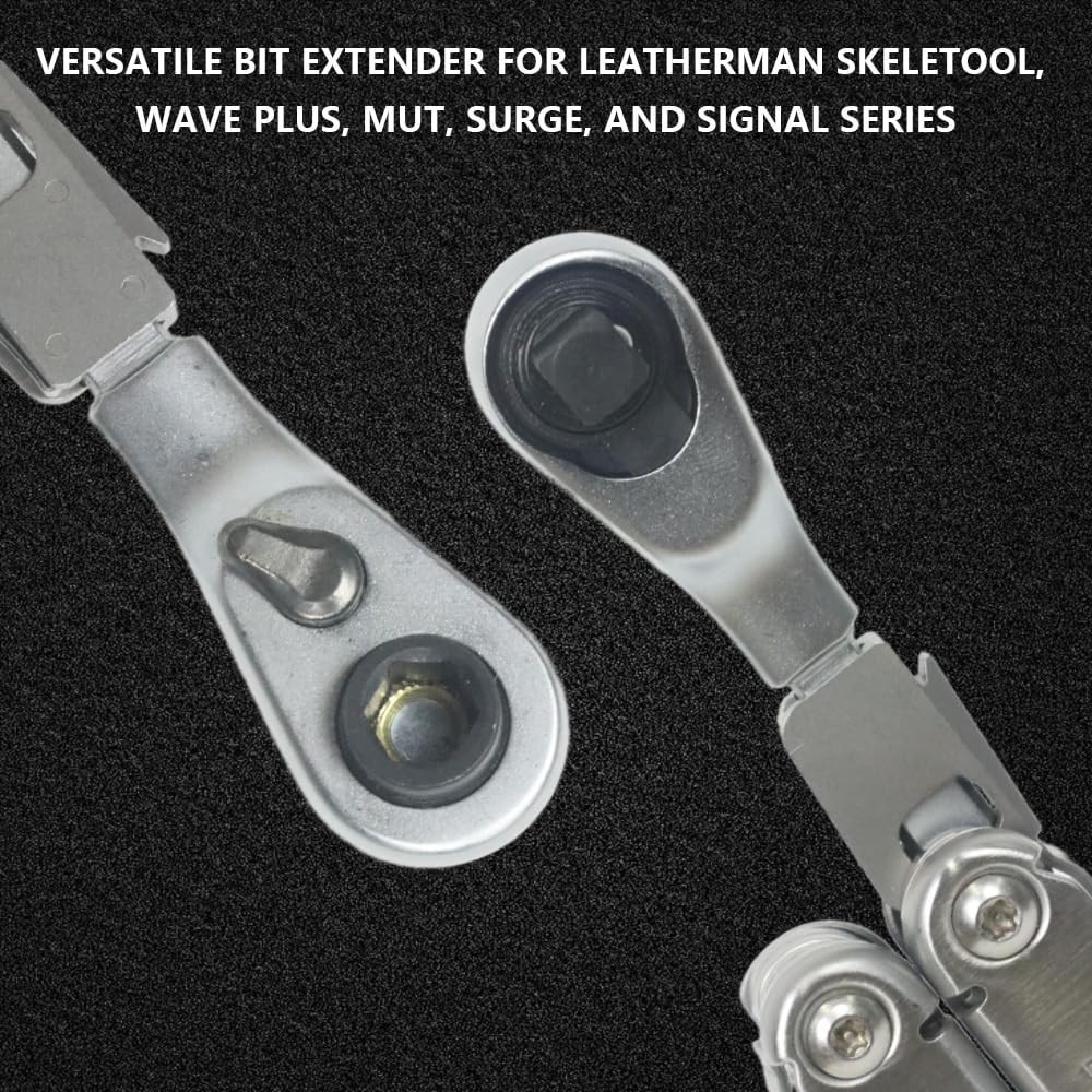 2 in 1 EDC Ratchet Wrench Screwdriver Flat Bit Adapter for Leatherman Multitool