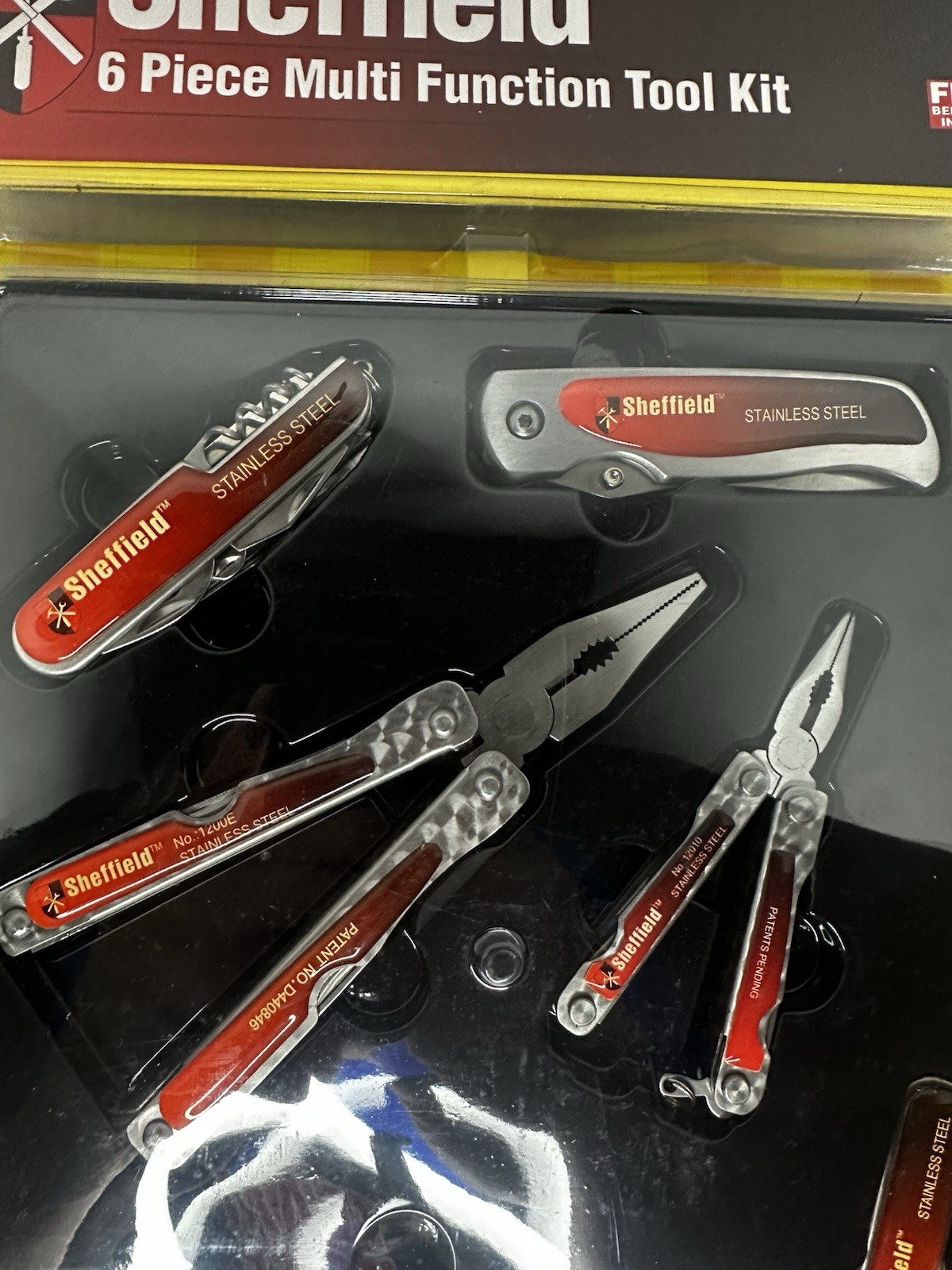 NEW Sheffield 6 Pc Tool Kit 3 Pocket Knife 2 Multi Tool & Flashlight