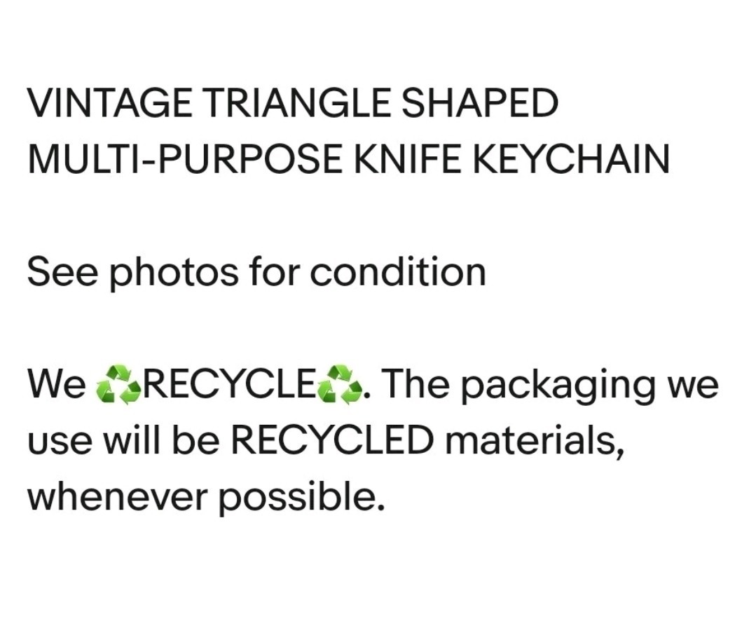 Triangle Multi-Purpose Knife Keychain Barlow Norwood Original Box Employee