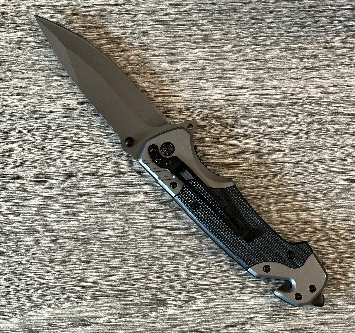 Folding Knife Black, Tactical Pocket Knife 3.35″ Blade. Seatbelt Cutter