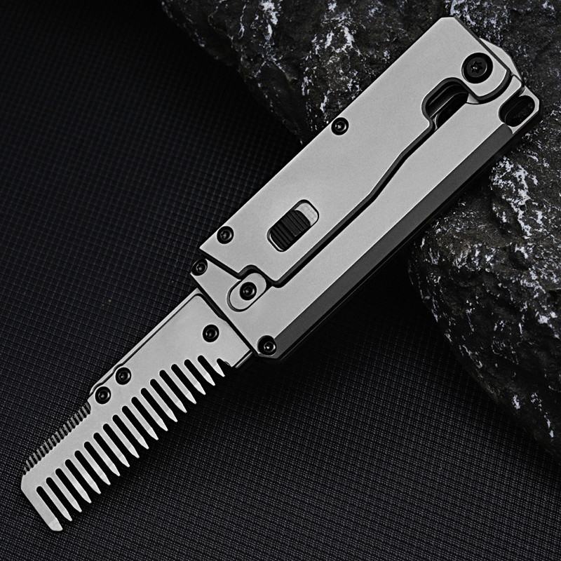 Titanium Alloy Pocket Folded Health Comb Combing Hair Outdoor EDC Multi Tools