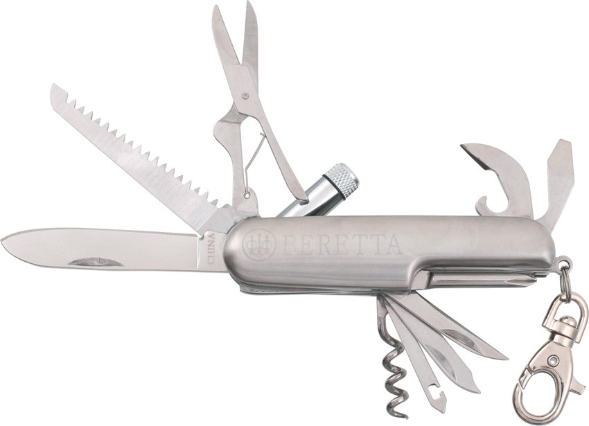 Beretta Multi-Tools Pocket Tool with LED, Brushed finish components #BE76726