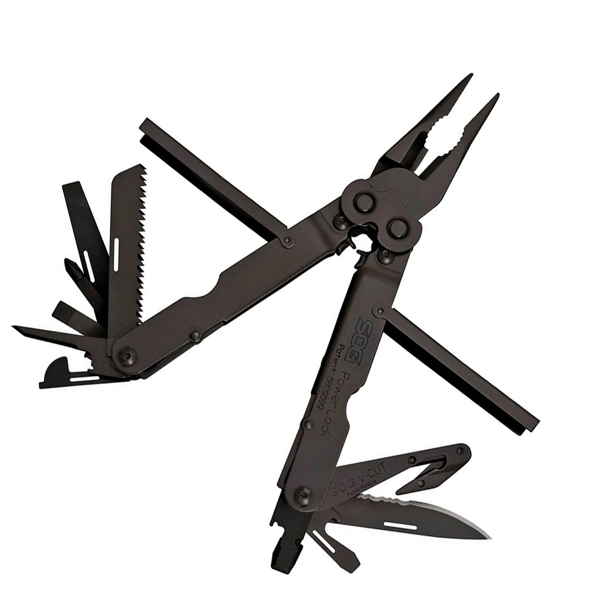 SOG EOD PowerLock Multi-Tool W/ Pivoting Handles Black Stainless Construction