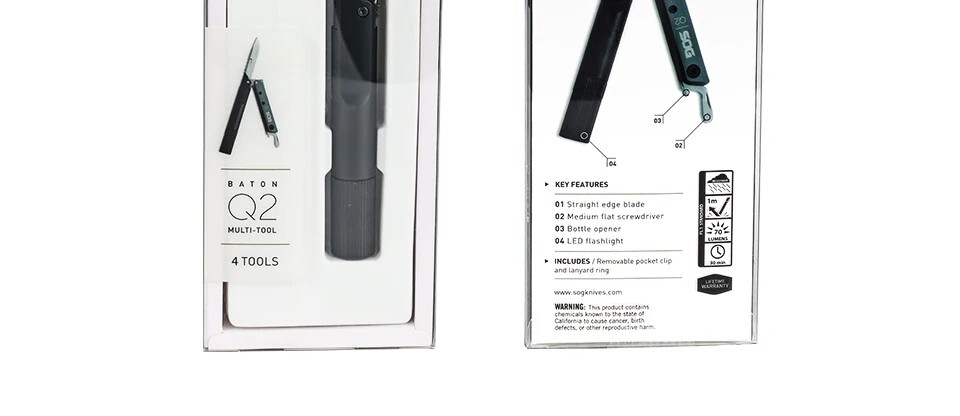 Q2 Mini Multifunctional Pen With Folding Knife LED Flashlight Multi-Tools Pocket