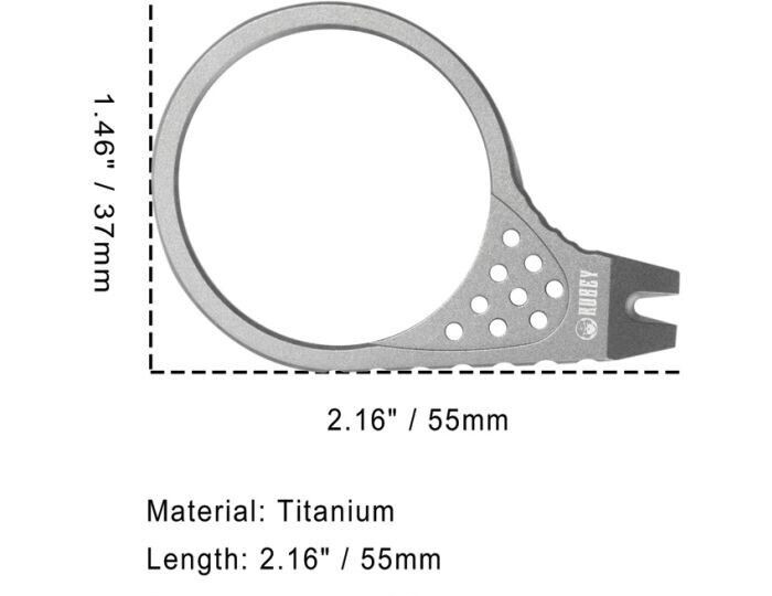 Kubey Pry Tool Gray With Finger Ring Titanium Construction Durable Lightweight
