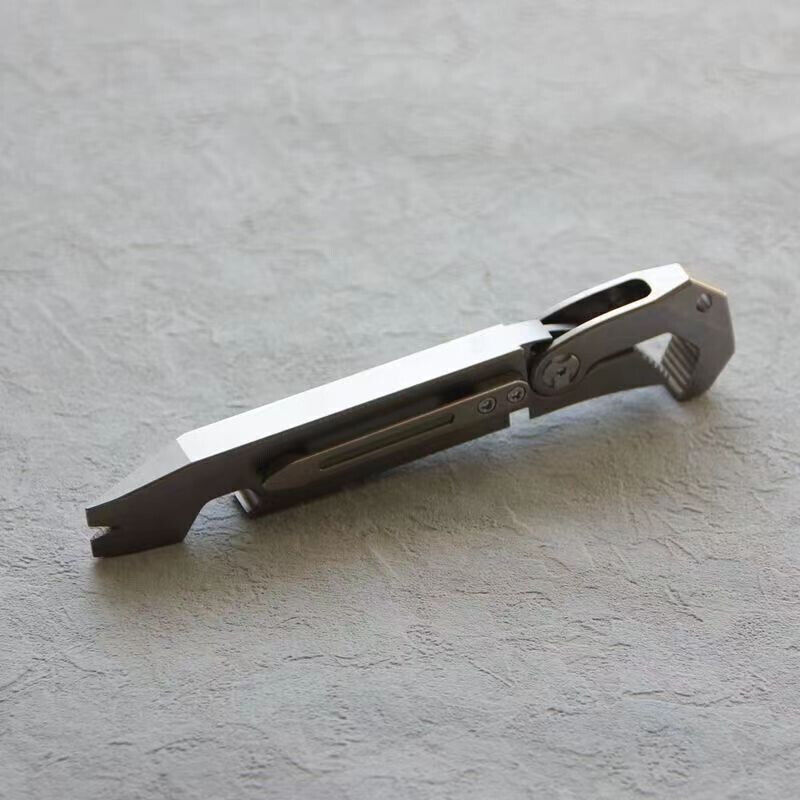 TC4 Titanium Crowbar Pry Bar Wrench Spanner Bottle Opener Clip Quality EDC Tool