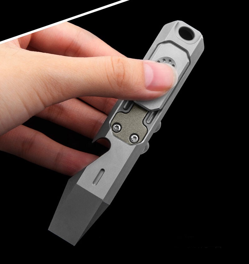 EDC Titanium Alloy Multi Tools Pry Bar Crowbar Fidget Clicker Toy Stress Relief