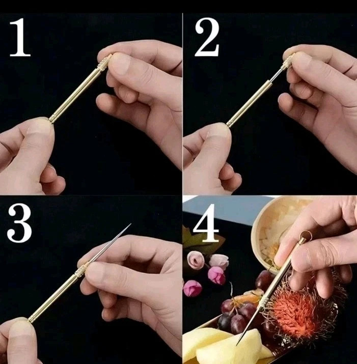 Toothpick Titanium & Brass Toothpicks Portable Reusable Strong Sharp Tool Teeth
