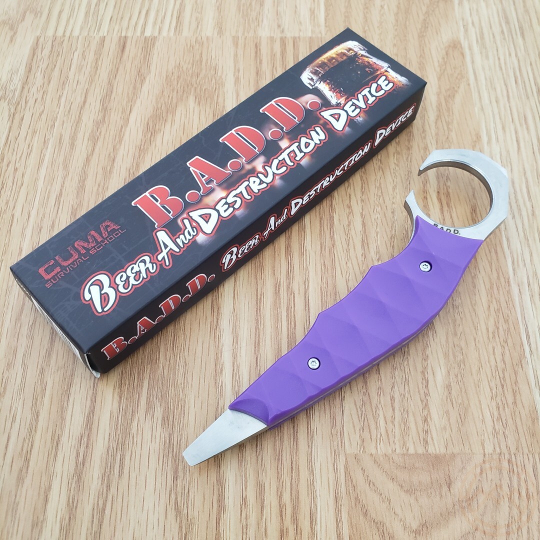 Cuma Survival School BADD Beer Tool 3Cr13 Steel Construction Purple Composition