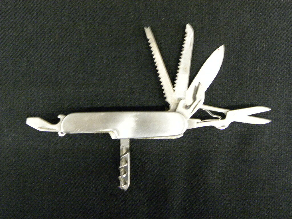 Lot of 9 Small Multi-Purpose Tool, Pliers, Pocket Knife, Openers Pleather Case