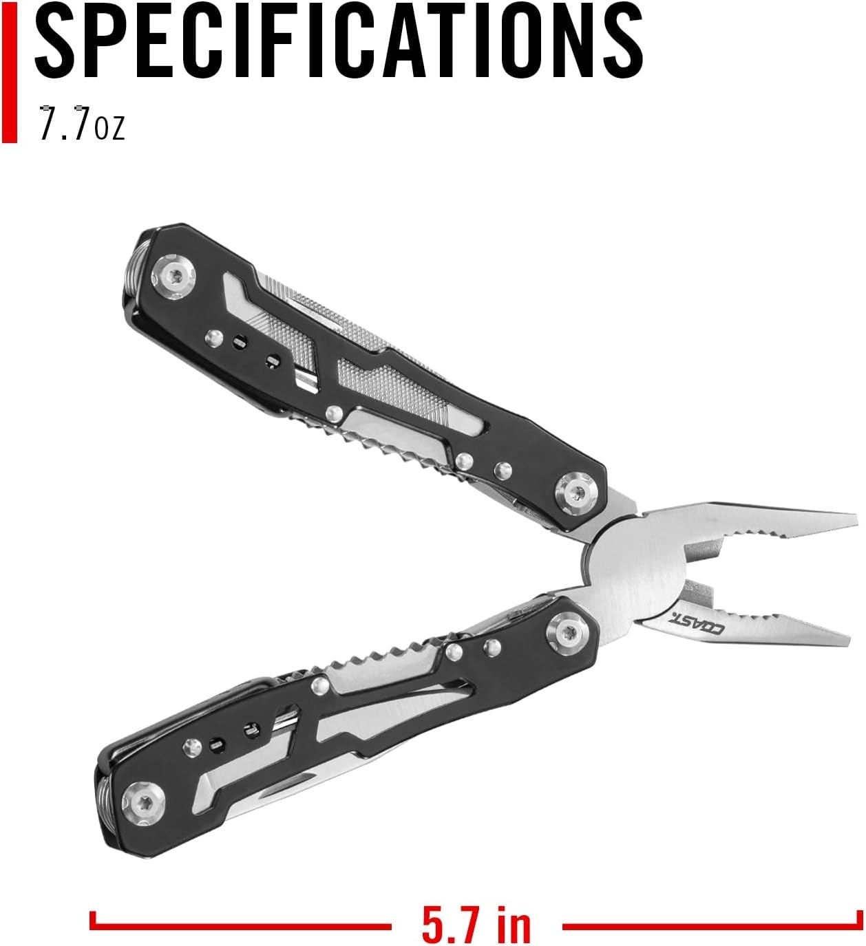 COAST CT220 11-in-1 Multi-Tool and Multi-Plier, Safety Lock, Wire Cutter , EDC
