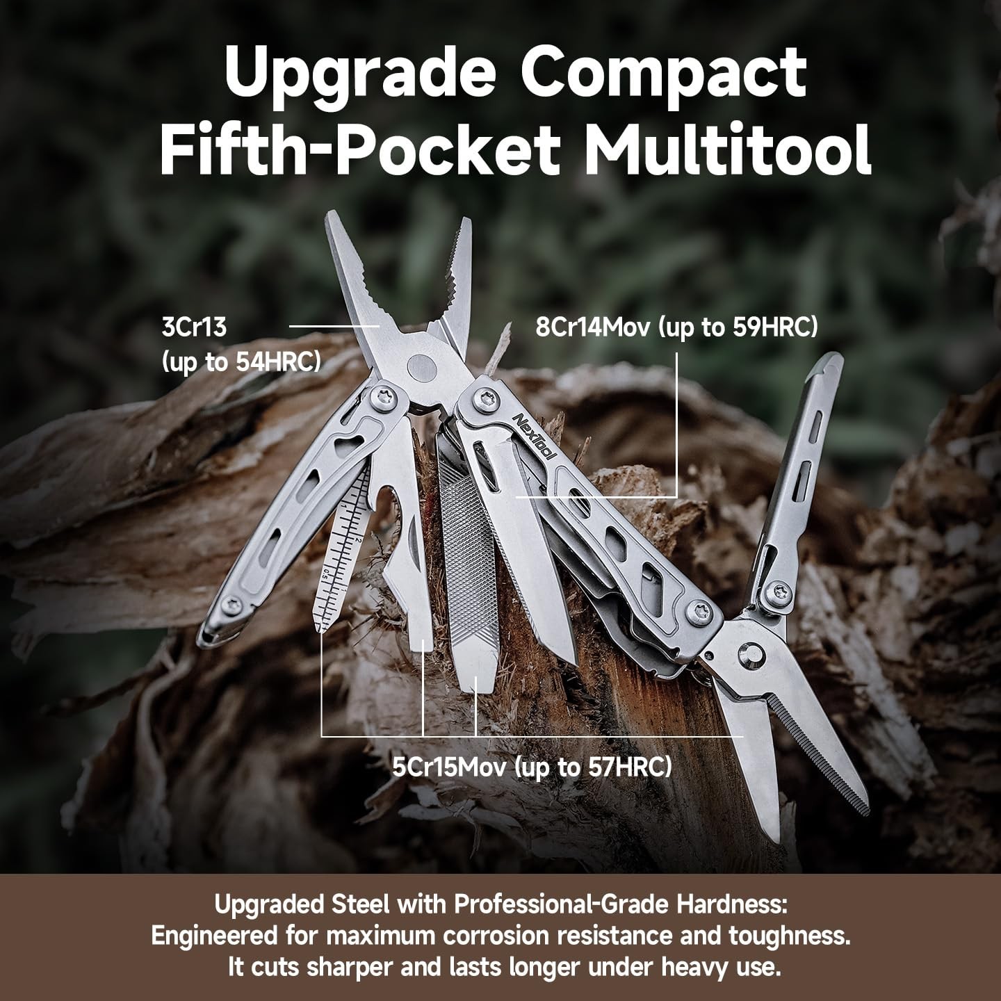 F12 Mini Multitool, 13-in-1 Keychain Multitool with Serrated Scissors, File a…