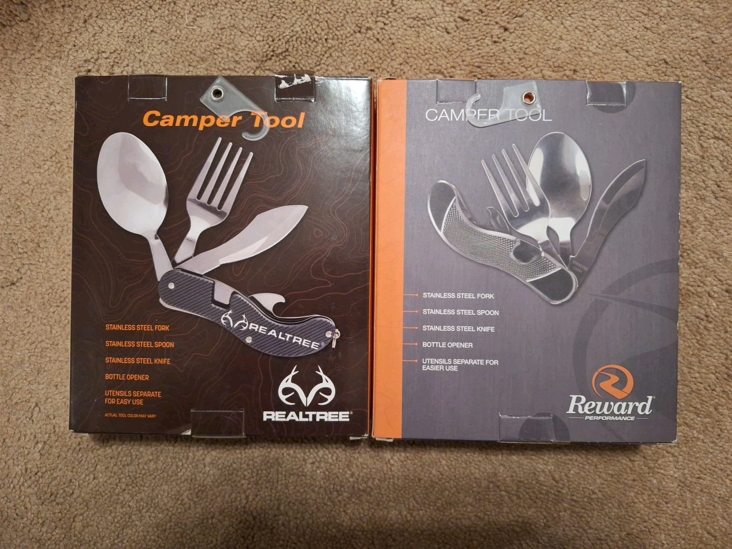 2 Vintage Camper Pocket Stainless Steel Utensils Set