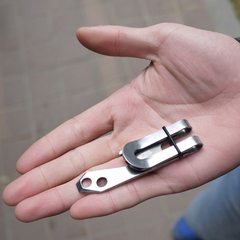 Keychain Stainless Steel-Square Shape Silver Outdoor EDC Multitool Bottle Opener