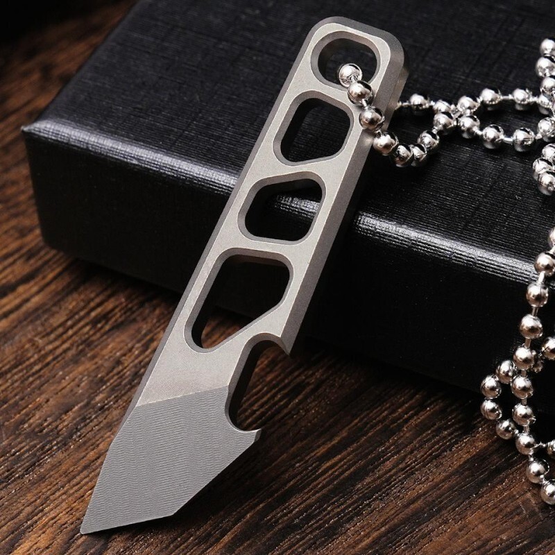 Mini Titanium Pry Bar Crowbar Bottle Opener Portable Keychain EDC Multi Tools