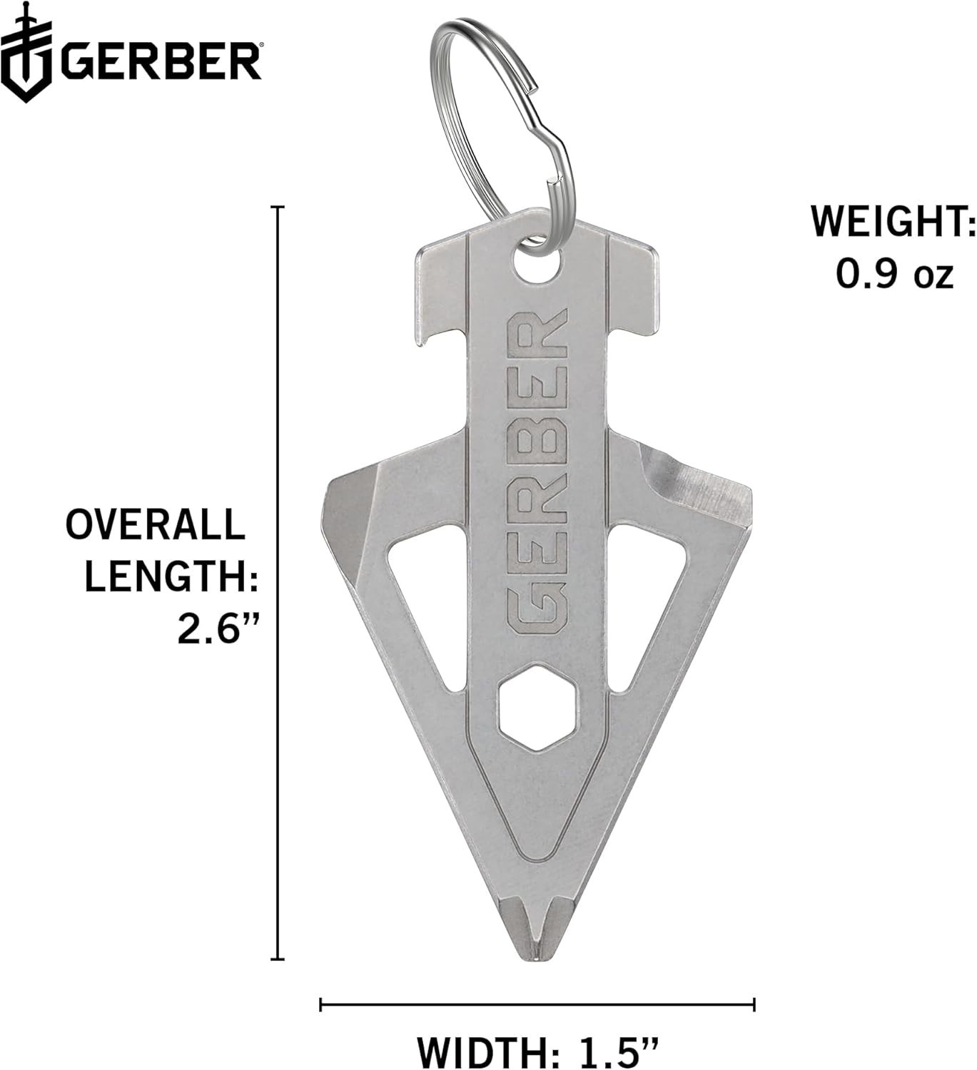 Gerber Gear Broadhead Keychain 5-in-1 Multi-Tool Bottle Opener EDC Tool