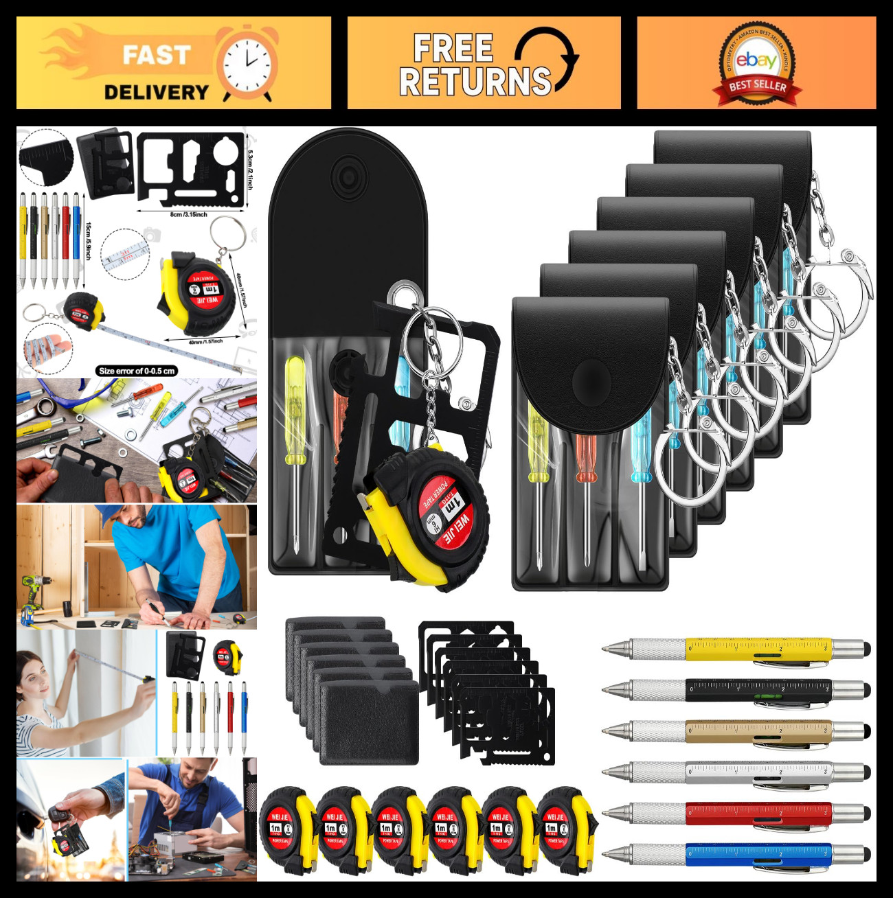 24 Pcs Mini Screwdriver Keychain Multitool Set – Father’s Day Gifts for Men
