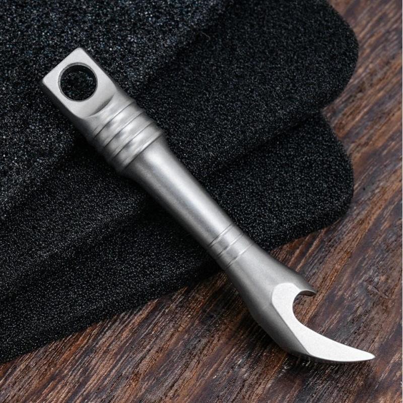 Titanium Bottle Opener Pry Bar Crowbar Portable Keychain EDC Multi Tool Outdoor