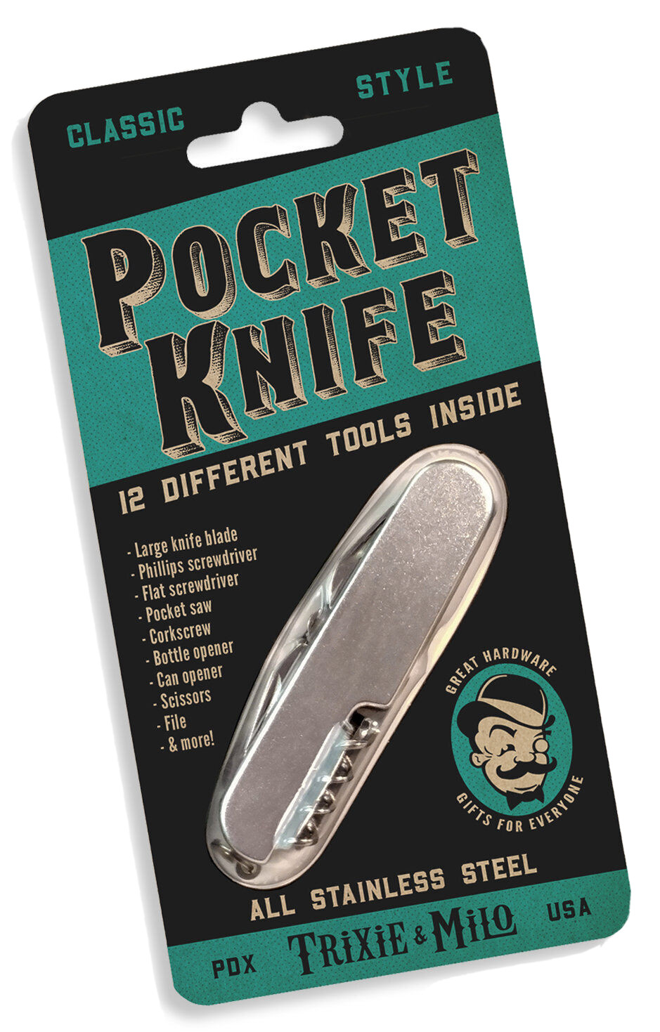 Classic Pocket Knife by Trixie & Milo 12-n-1 tool