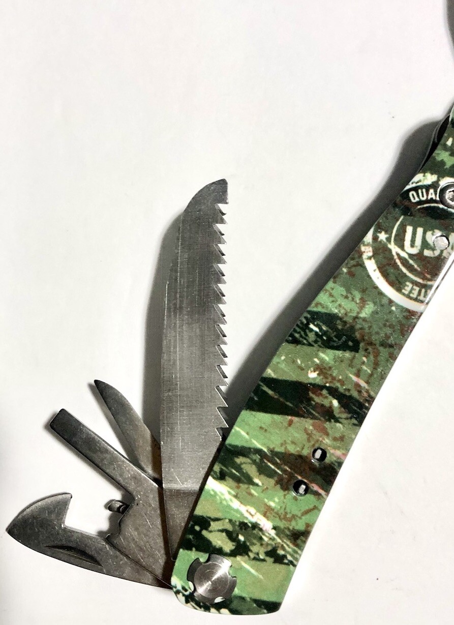 Multi Tool Knife 9 In 1 Camping Hunting Survival BugOut Hiking Workshop Home Car