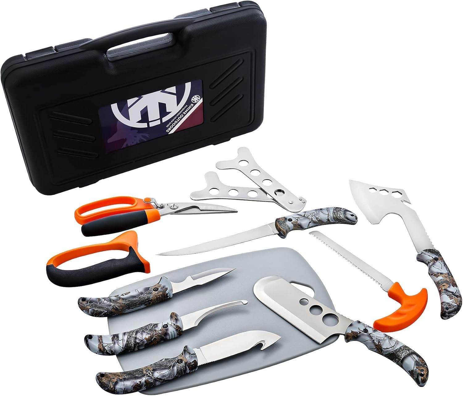 12-Piece Outdoor Utility Processing Tool Set w/ Portable Carry Case