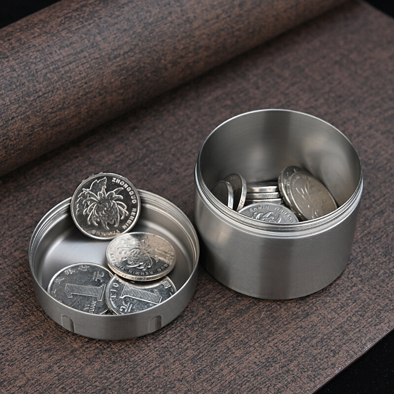 Pure Titanium Waterproof Pill Holder Organizer Container Jewelry Tea Storage Box