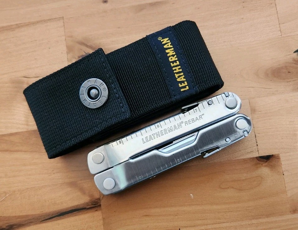 Leatherman REBAR Multi-Tool, Knife, Pliers, Saw w/ Sheath Stainless – New G91